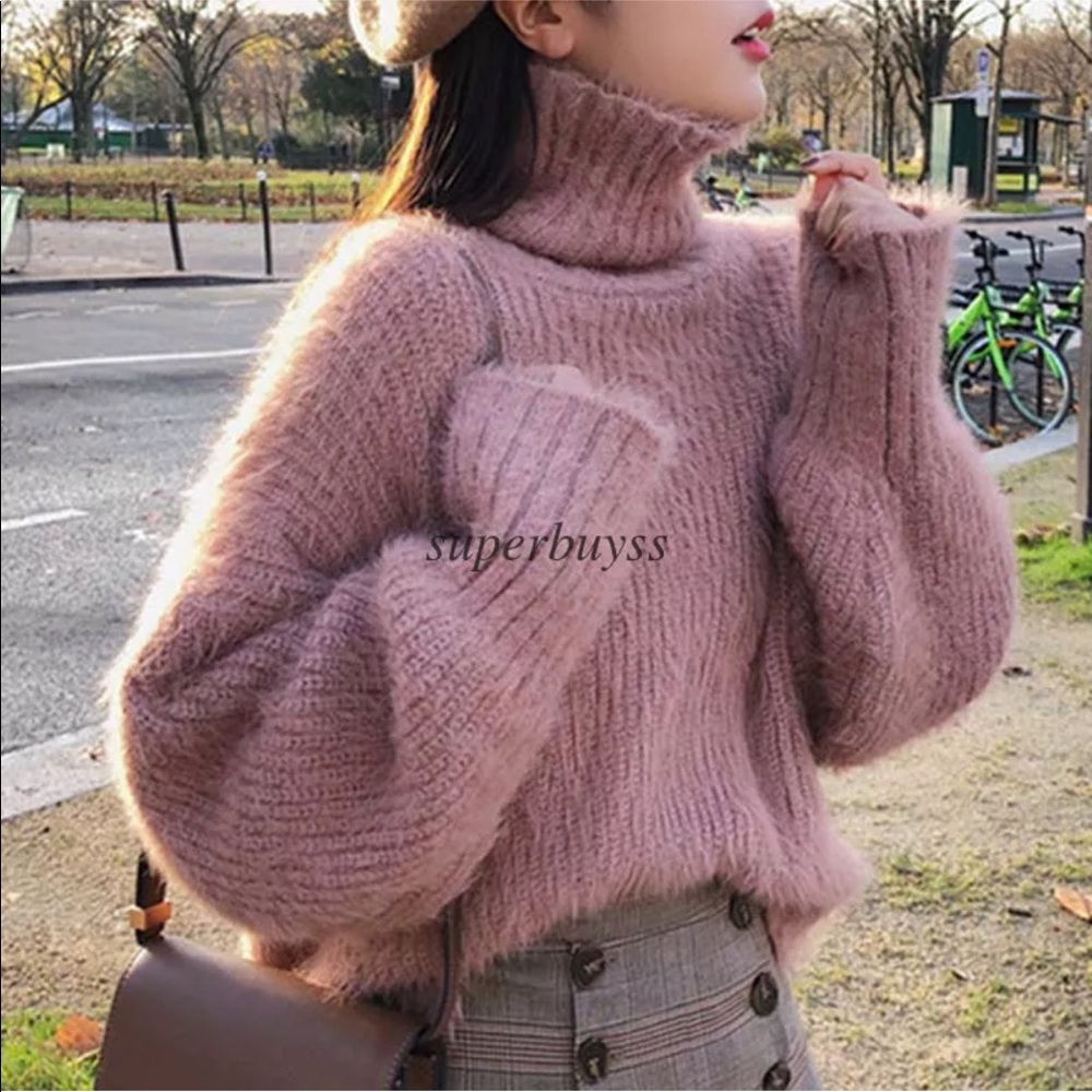 Winter Thick Women Knit Sweater Shirt